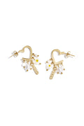 Heart-shaped earrings with hanging beads and charms